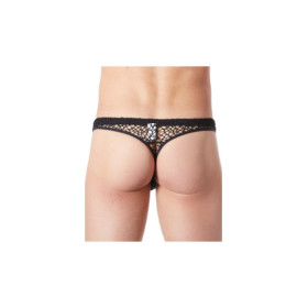 String noir sexy filet irrégulier fétichiste 